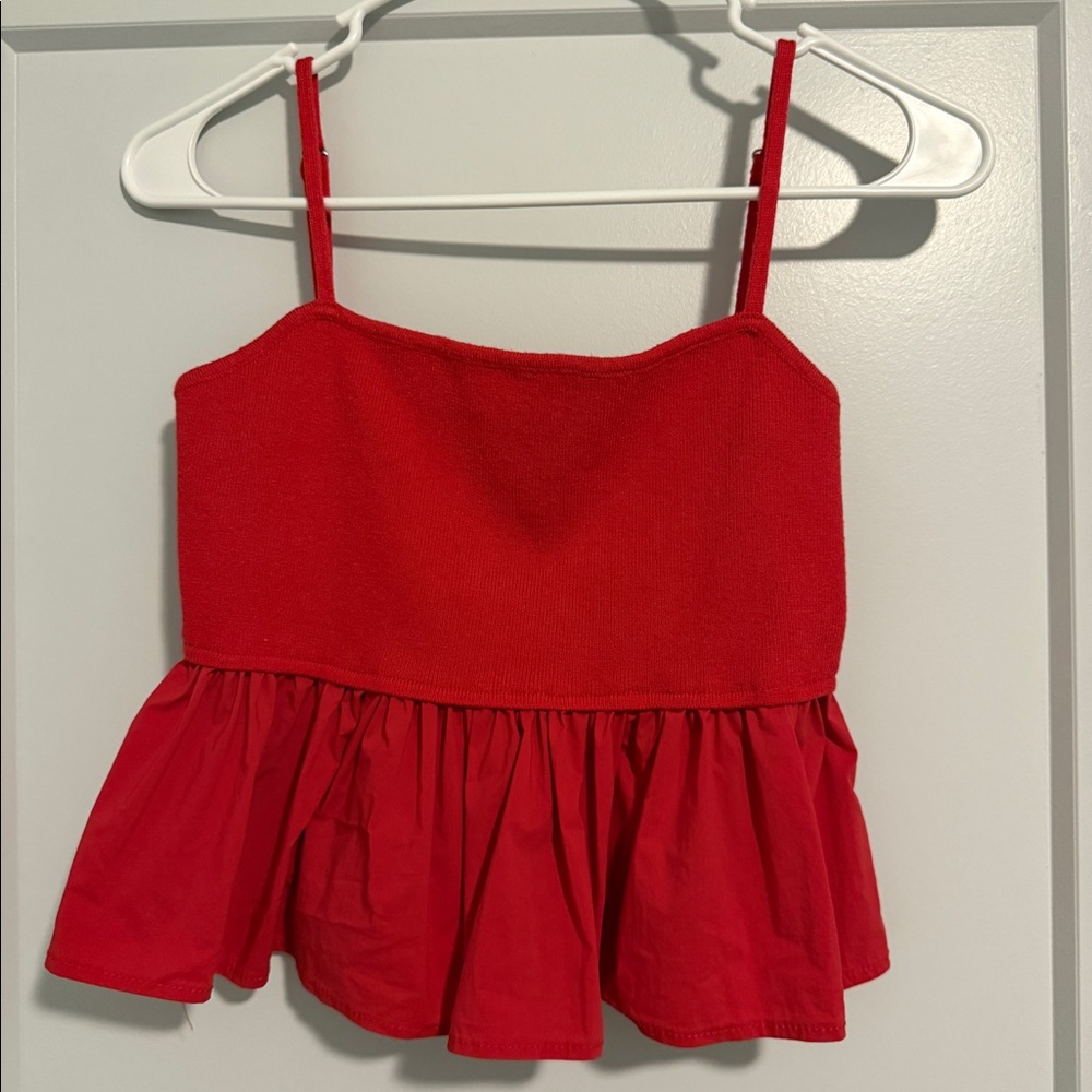 Blueblush Red flowy tank top